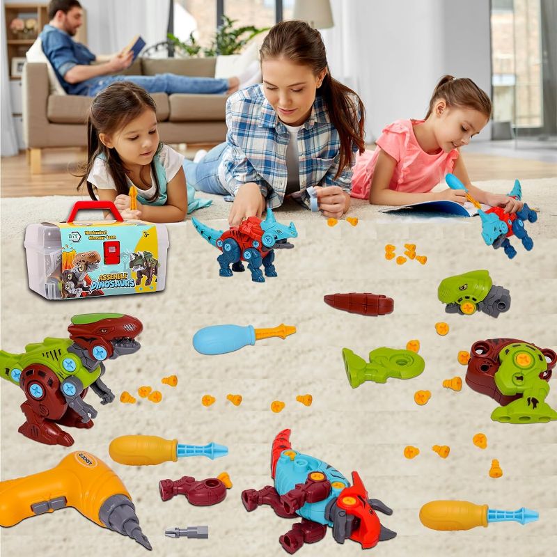 Photo 1 of Educational Building Dinosaur Toy for 3 4 5 6 7 Year Old Kid Boy Girl,STEM Toy Birthday Gift Children Learning Construction Toy(1 Electric Drill 