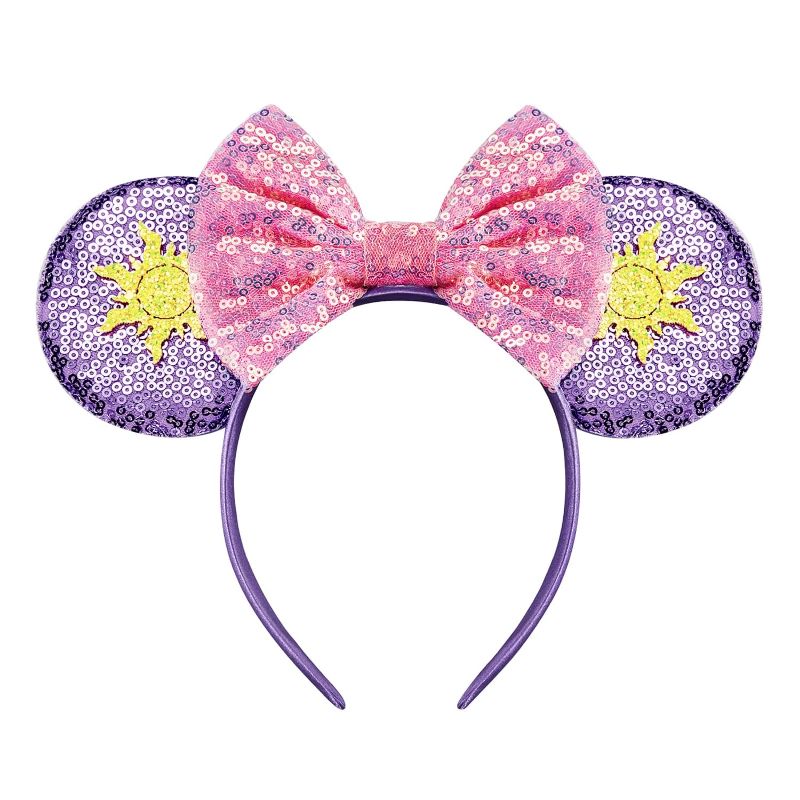 Photo 1 of FANYITY Mouse Ears, Sequin Mouse Ears Headband for Boys Girls Women halloween&Disney Trip (Purple sun)
 2 pcs 