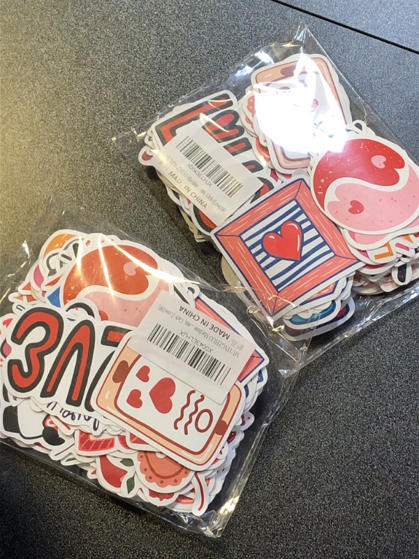 Photo 1 of 2 pack v day stickers red nude pink luv yinand yang etc : 