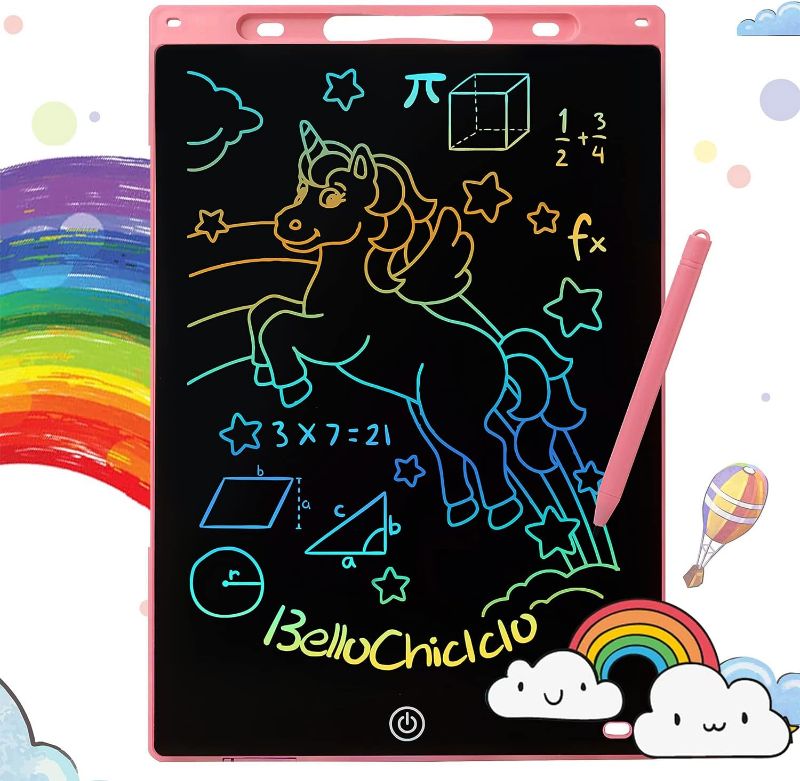 Photo 1 of Writing Tablet for Kids, 10 inch Colorful Doodle Writing Pad Reusable Learning Educational Scribbler Toy for Learning Educational Toy Gift for 3+ Years Old Girls Boys  pink 