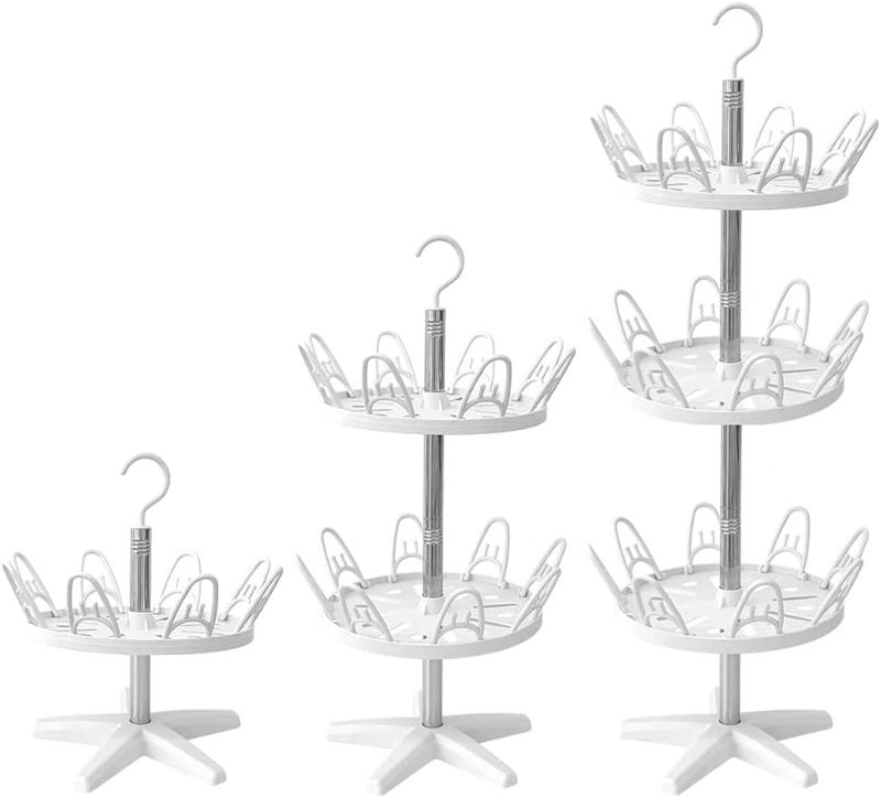 Photo 1 of adjustable rotating shoe rack, 360 degree rotating shoe rack, rotating circular shoe rack, vertical and hanging shoe rack, rotating circular organizing shoe rack (white)
