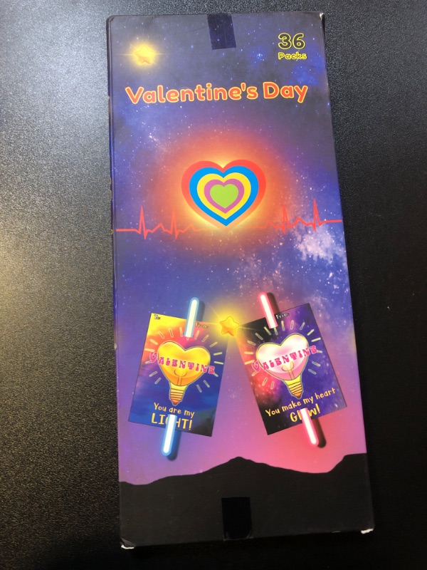 Photo 1 of 36pc valentines day glowstick favors