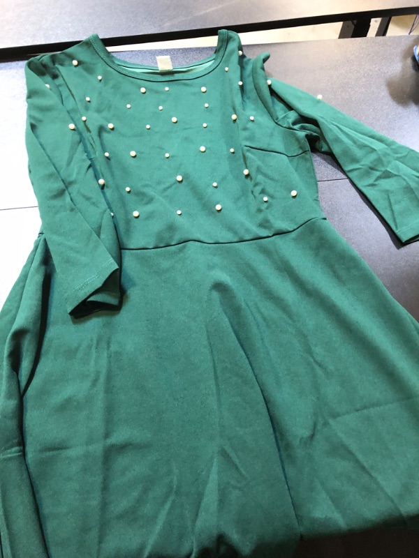 Photo 1 of Medium womens green dress with pearls