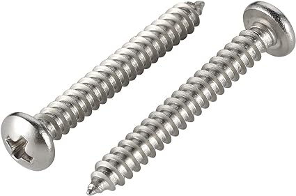 Photo 1 of #12 x 3" Phillips Pan Head Self Tapping Screw, Pan Head Sheet Metal Screws Wood Screws, Stainless Steel 304 