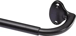 Photo 1 of Amazon Basics Room Darkening Blackout Curtain Rod - 48" to 88", Black