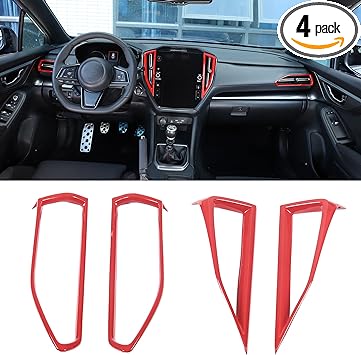 Photo 1 of 4PCS Center Console Dash Air Vent Frame Trim Kits Compatible with Subaru WRX 2022 2023 ABS Car Dashboard Side and Center Side Air Vent Outlet Frame Cover Interior Trim Kit