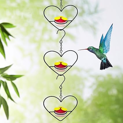 Photo 1 of 2024 Hummingbird Feeders for Outdoors Hanging, 3 Tiers Metal Nectar Feeders Circular Heart for Outdoors Hanging Ant and Bee Proof for Outside Garden, Backyard, Patio & Deck (Black Heart 3PCS)