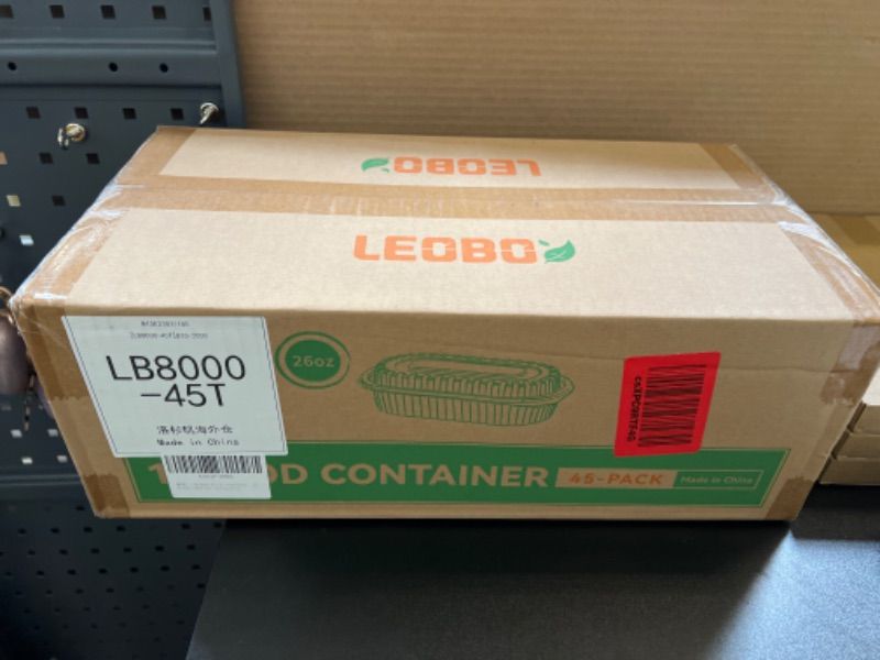 Photo 1 of LEOBOX Take Out Containers, 55 Pack To Go Containers Reusable 8 Inch 34 oz BPA Free Biodegradable Black Food Containers