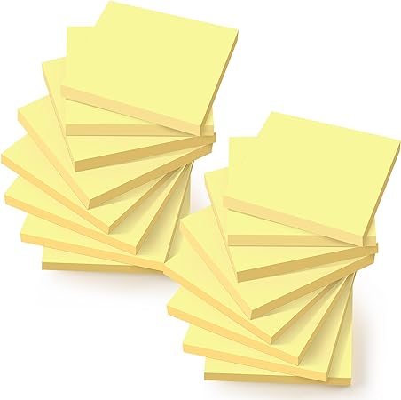 Photo 1 of (16 Pack) Sticky Notes 3x3 in Canary Yellow, Clean Removal, Recyclable, Self-Stick Pads, Easy to Post for Home, Office, Notebook