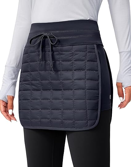 Photo 1 of size XXL SANTINY Women's 18" Puffer Insulated Skirt Zipper Pockets High Waisted Warm Quilted Winter Skirts Women Hiking Running