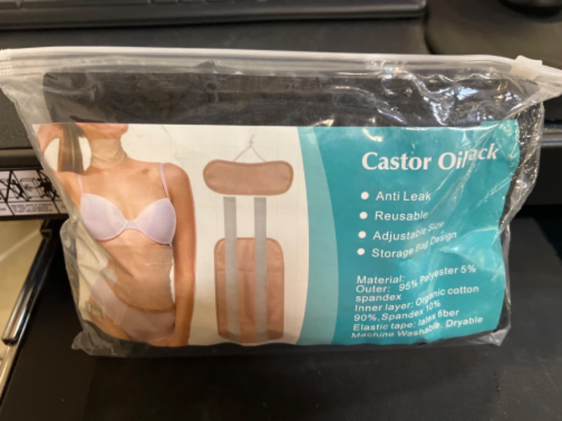 Photo 2 of 6 Pack Castor Oil Pack Organic Cotton Waist Neck Chest Legs Arms Castor Oil Pack Adjustable Reusable Castor Oil Pack Wrap for Liver Detox Less Mess Machine Washable