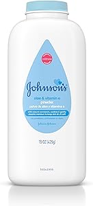 Photo 1 of Johnson's Baby Powder, Naturally Derived Cornstarch with Aloe & Vitamin E for Delicate Skin, Hypoallergenic and Free of Parabens, Phthalates, and Dyes for Gentle Baby Skin Care, 15 oz