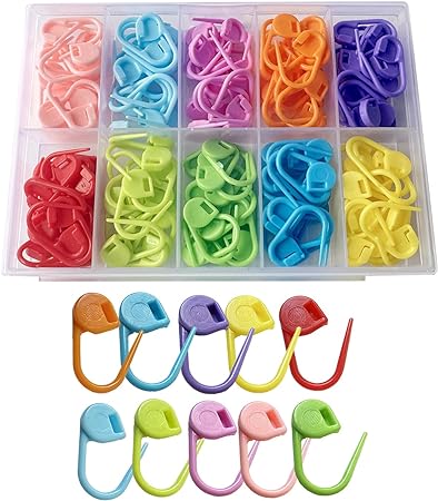 Photo 1 of 150 Pieces Knitting Crochet Locking Stitch Markers Stitch Needle Clip Counter 10 Colors (Color Ship Randomly