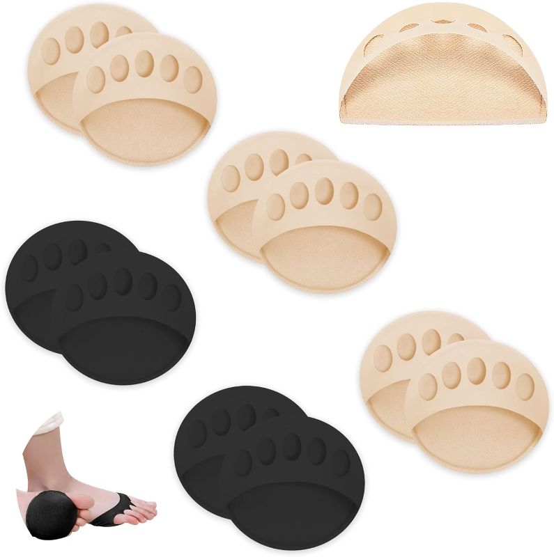 Photo 1 of 5 Pairs Invisible Breathable Honeycomb Fabric Ball of Foot Pads, Thickened Soft Metatarsal Cushions Socks for Flats High Heels, Prevention Pain Relief...