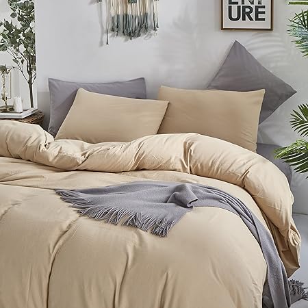 Photo 1 of Wellboo Beige Khaki Comforters for California King Bed Boho Oatmeal Bedding Set Cal King Cotton Plain Champagne Warm Blankets Modern Taupe Quilts Soft Solid Tan Color Bed Comforters Light Brown Bed