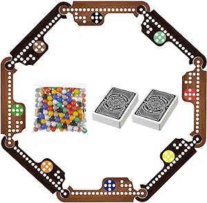 Photo 1 of  Jokers and Marbles Game Wooden Board Game Marble Board Game 4-8 Player Board Game for Holiday Party Family Playing