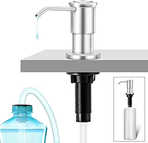 Photo 1 of Built-in Soap Dispenser for Kitchen Sink, Soap Dispenser Pump Set w/ 17oz Bottle and 47.2-inch Extension Tube Kit for Dish Detergent - Brushed Nickel, Stainless Steel
Visit the Tiilan Store