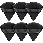 Photo 1 of AMMON 6 Pcs Powder Puff Black Triangle Soft Makeup Powder Puff Face Makeup Sponge Puff Velour Makeup Puff Pure Cotton Powder Puff for Loose Mineral 