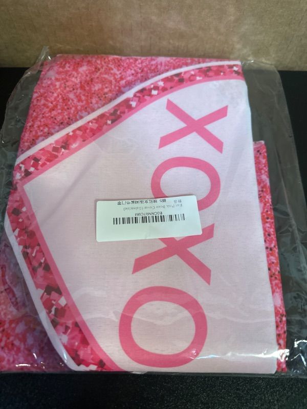 Photo 1 of Galentines Day Door Cover,Glitter Hot Pink Happy Galentines Day Banner for Door Happy Galentine Day Supplies Front Door Love Princess Girl Theme Photo Booth