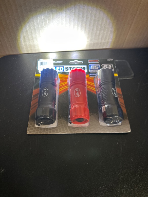 Photo 2 of Performance Tool W2494 Storm 3-Pack 65 Lumen Composite Flashlights (Sold as 1 Pack)