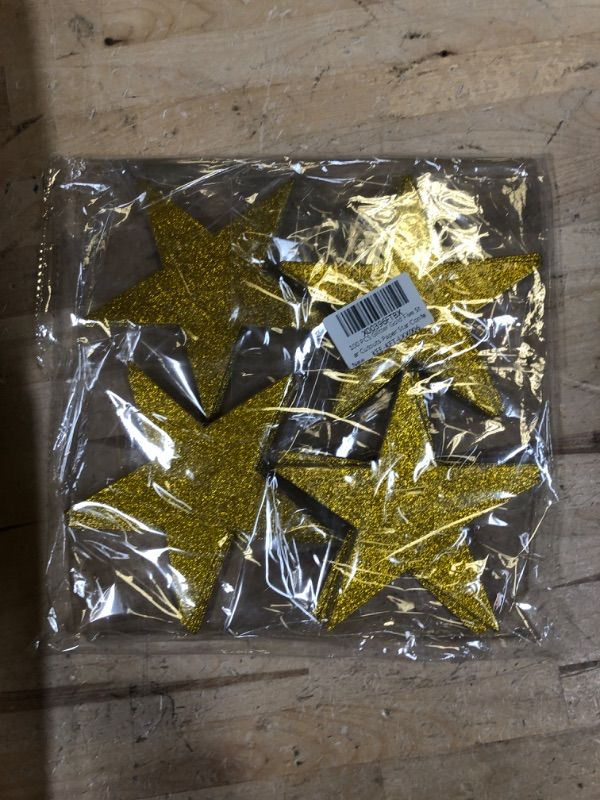 Photo 2 of 100 PCS GLITTER GOLD FIVE STAR CUTOUTS PAPER STAR 