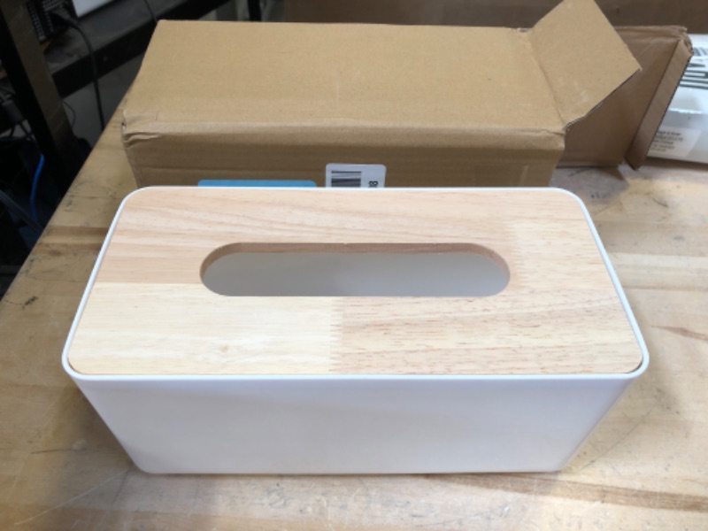 Photo 1 of 1pc Tabletop Wooden Cover Tissue Box With Simple Design, Great For Living Room, Bedroom And Office, Large-sized
