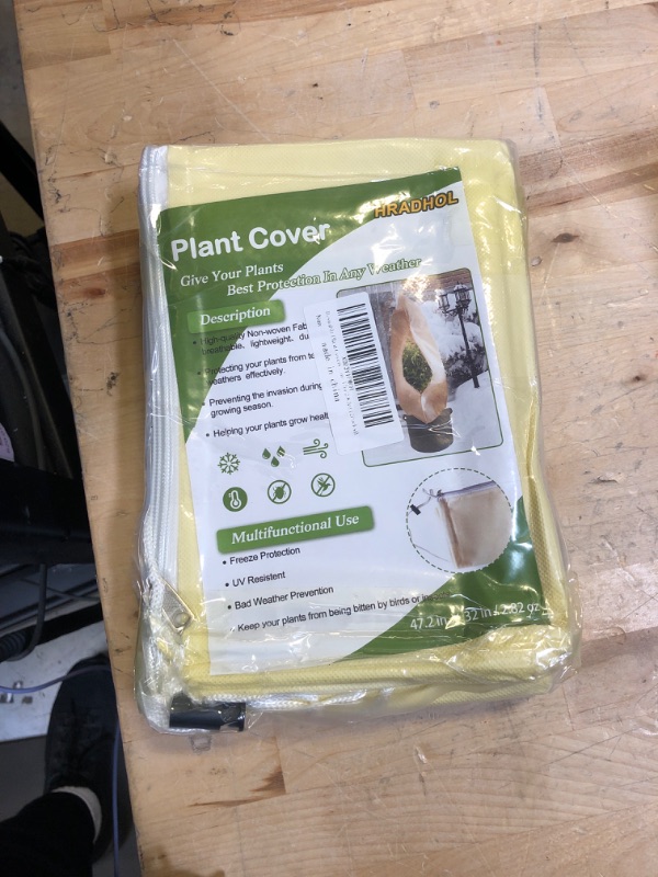 Photo 2 of 2 Pack Winter Plant Covers Freeze Protection 2.8 oz/yd², 31.5" X 47.2" Tree Covers Blanket for Winter Frost Protection, Large Reusable Shrub Jacket with Drawstring Zipper for Outdoor Plants
