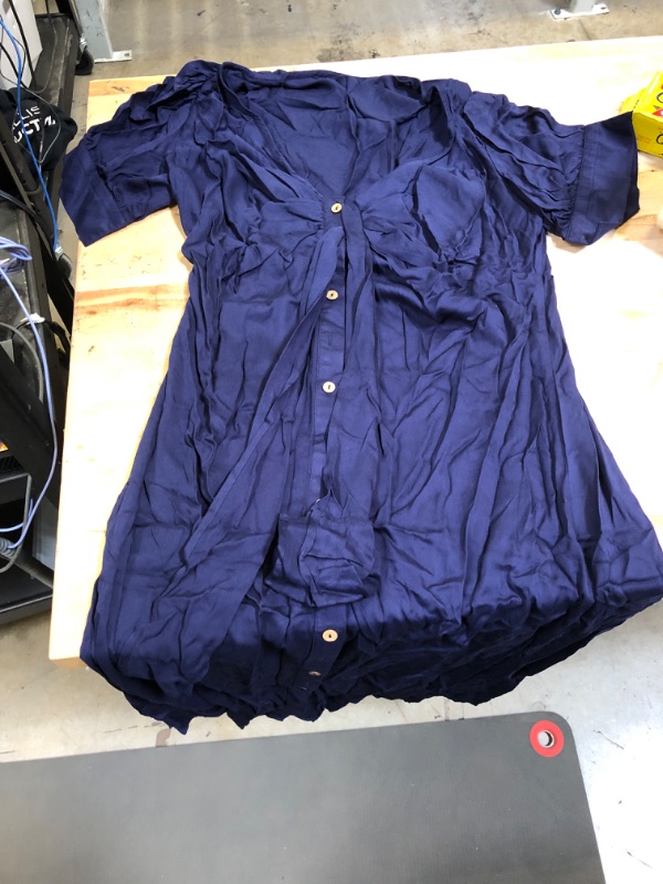 Photo 1 of WOMENS BUTTON DOWN DRESS NAVY XL