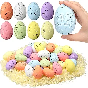 Photo 1 of 48 Pcs 3.15 Inch Foam Easter Eggs for Crafts Large Easter Eggs Artificial Foam Easter Decor for DIY Home Easter Decorations, Photography Prop (Soft Color)
