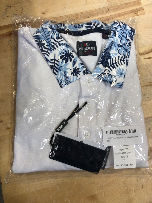 Photo 1 of MENS POLO SHIRT XL WHITE/BLUE