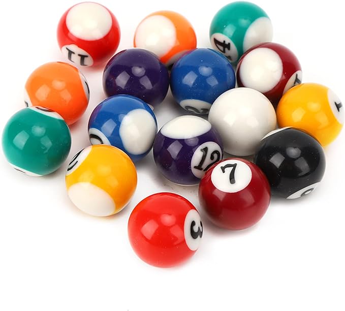 Photo 1 of 16PCS Mini Billiard Balls Set, 2.5cm/0.98inch Mini Pool Ball Set, Resin Children Billiard Ball, for Recreation Games
