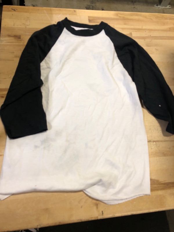 Photo 1 of BASEBALL TEE BLACK WHITE SMALL