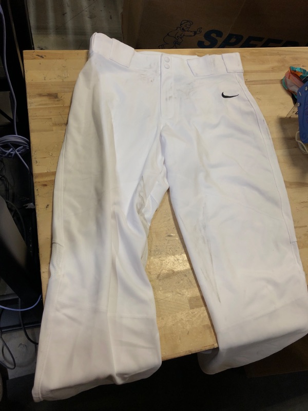 Photo 2 of **DIRTY** Nike Vapor Select Big Kids' (Boys') Baseball Pants (TM White/TM Black, BQ6440-100) Medium Tm White/Tm Black