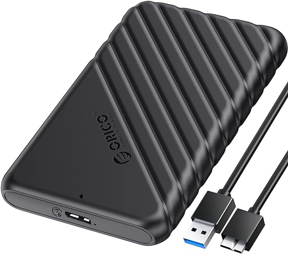 Photo 1 of ORICO 2.5 inch External Hard Drive Enclosure USB 3.0 to SATA III for 7mm and 9.5mm SATA HDD SSD Tool Free [UASP Supported] Black (25PW1-U3)
