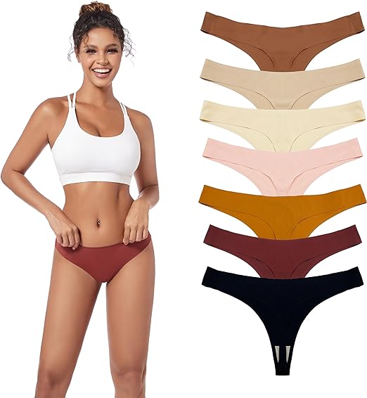 Photo 1 of Women’s Seamless Underwear Thongs - No Show Ladies Panties SIZE S 
