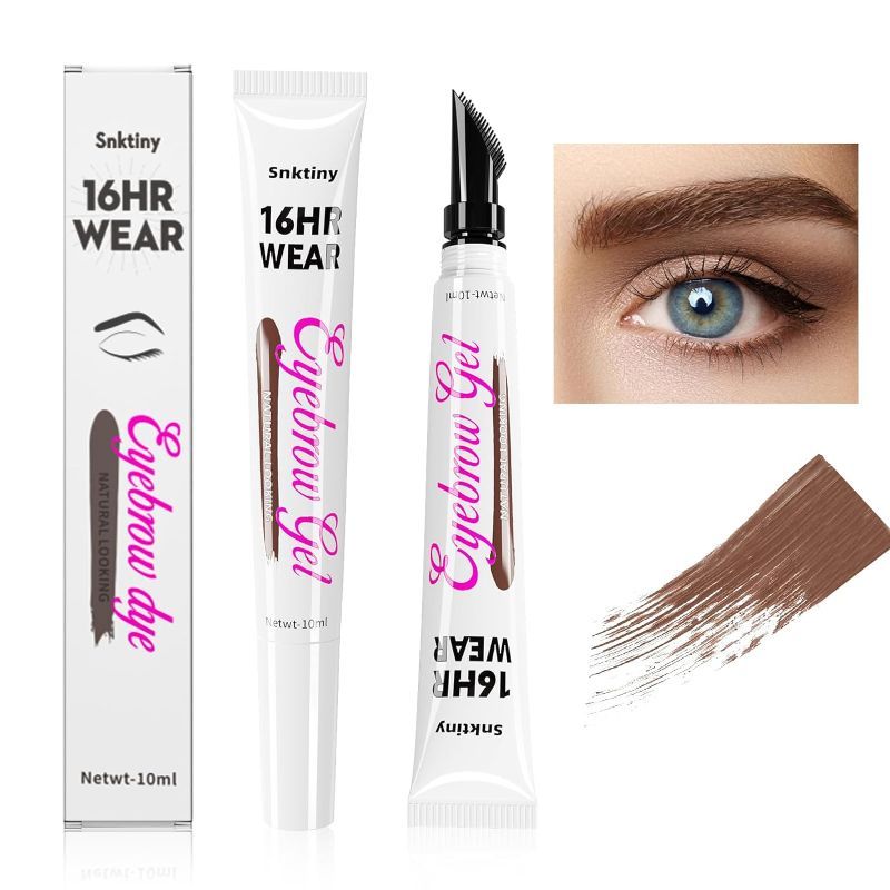 Photo 1 of PACK OF 2 ----- Eyebrow Gel with Eyebrow Brush - Eyebrow Pencil Brown with Non-Dry Design, Eye Brown Makeup Creates Natural Looking Brows Effortlessly and Stays on All Day,