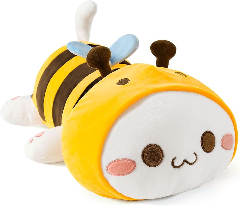 Photo 1 of Onsoyours Cute Kitten Bee Plush Toy Stuffed Animal Kitty Soft Anime Cat Plush Pillow for Kids (Yellow Cat Bee, 20")
