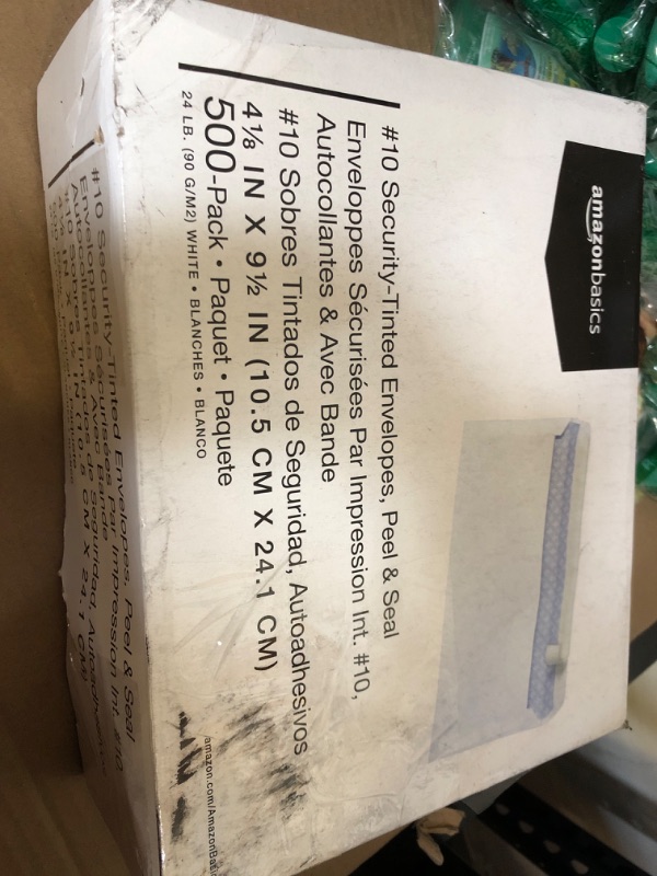 Photo 2 of Amazon Basics #10 Security-Tinted Self-Seal Business Letter Envelopes, Peel & Seal Closure - 500-Pack, White Tint Peel & Seal No Window Envelopes