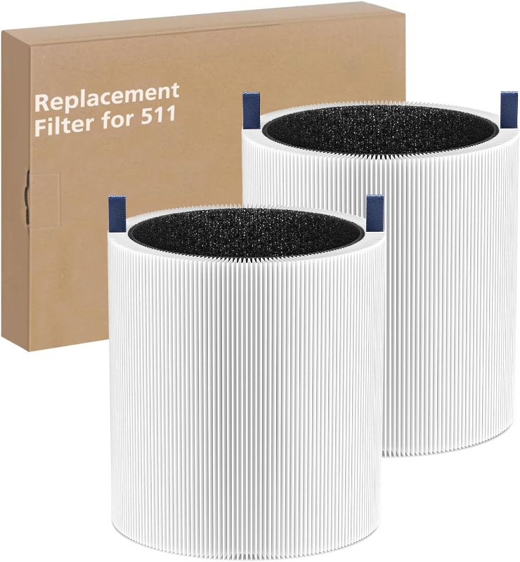 Photo 1 of 2 Pack 511 Replacement Filter, Compatible with Blue Air Blue Pure 511 Air Purifier, True H13 HEPA Filters, and Activated Carbon Filter

