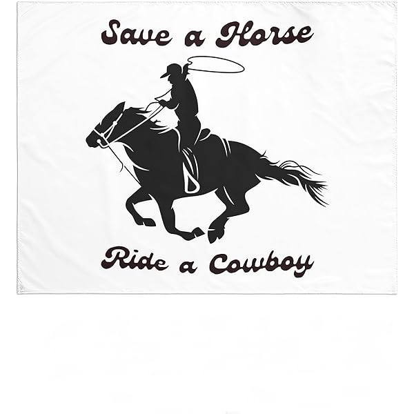 Photo 1 of white Save A Horse Ride  Wall Hanging Tapestry 37x29 inch White 