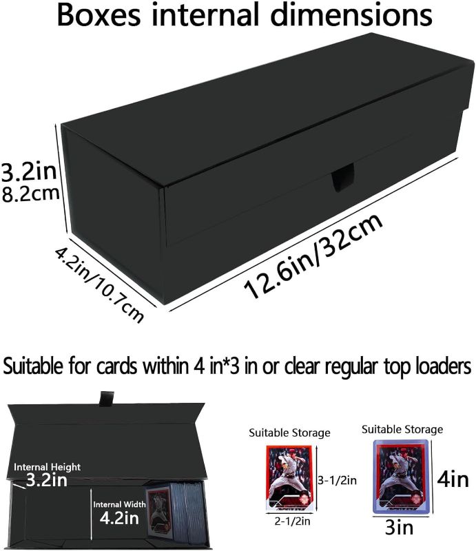 Photo 2 of 2 pcs Trading Card Storage Box, Trading Card Holder Toploader Hobby Box,Fits 800 Cards,180 Toploaders (2)
