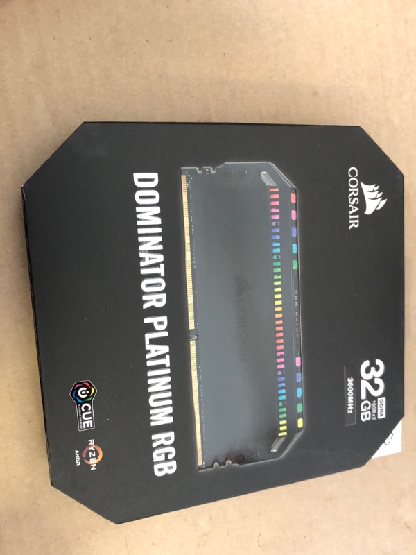 Photo 1 of Corsair Dominator Platinum RGB 16 GB (Pack of 2), Total 32 GB, DDR4 3600 (PC4-28800) C18 1.35V AMD Optimised Memory- Black 3600 MHz 16 GB (Pack of 2) Black