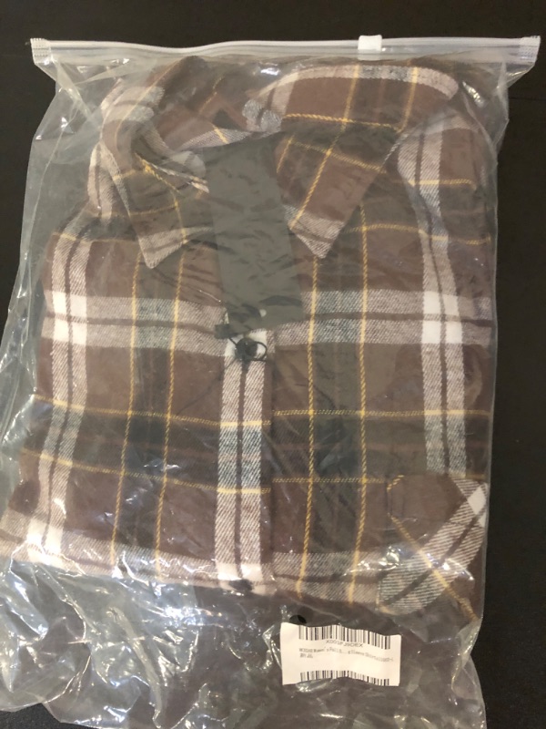 Photo 2 of MCEDAR Women's Button Down Long Plaid Flannel Shirt,Plus Size Casual Roll Up Long Sleeve Shirts(S-4X) Regular Fit Small 11609
