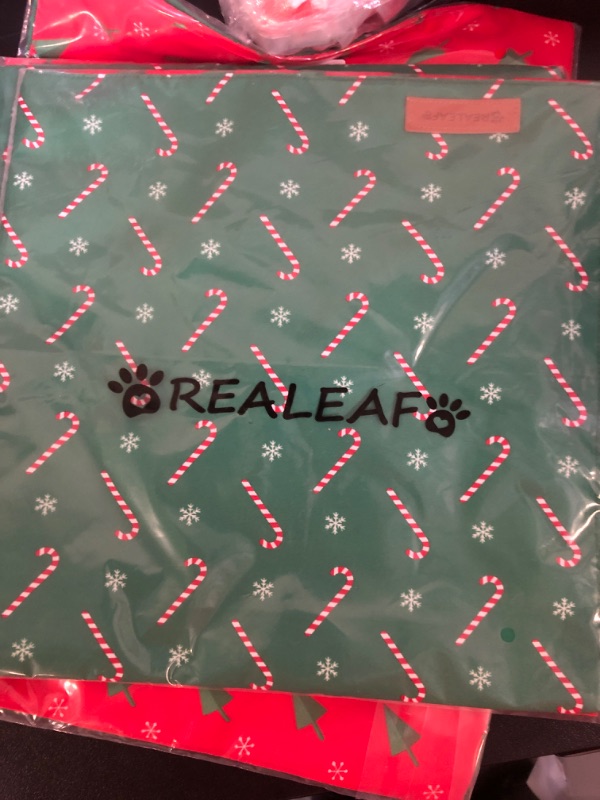 Photo 1 of Realeaf Christmas Dog Bandanas 2 Pack, Reversible Red Green Xmas Dog Scarf for Boy and Girl, Premium Durable Fabric, Holiday Bandana for Small Medium Large and Extra Large Dogs (X-Large) Christmas-2 X-Large