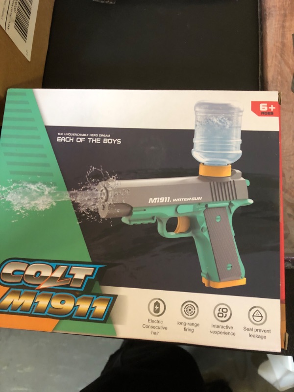 Photo 2 of Electric Water Gun for Kids Adults, Automatic Squirt Guns, Replaceable Large Capacity Water Tank Battery Powered Outdoor Pool Soaker Toy Water Blaster for Boys Girls 6 7 9 10 8-12 Green2