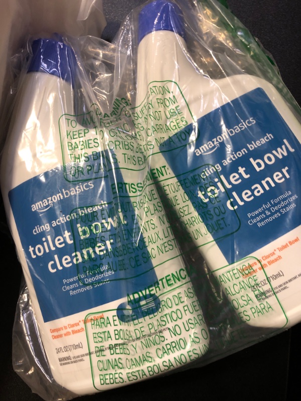 Photo 1 of Amazon Basics Toilet Bowl Cleaner Cling Action Formula with Bleach, Fresh Scent, 24 Fl Oz, Pack of 2 24 Fl Oz (Pack of 2)