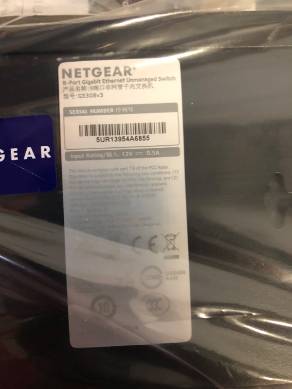 Photo 3 of NETGEAR 8-Port Gigabit Ethernet Unmanaged Switch (GS308) - Home Network Hub, Office Ethernet Splitter, Plug-and-Play, Silent Operation, Desktop or Wall Mount 8 Port