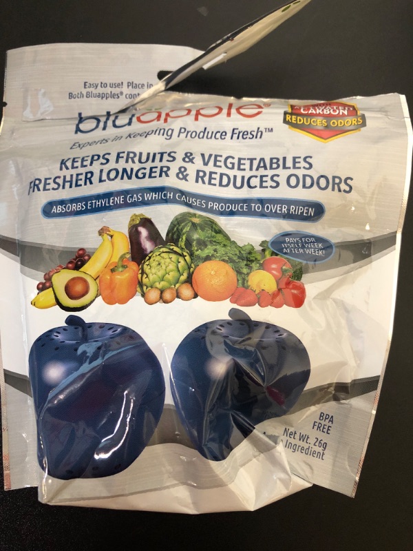 Photo 2 of Bluapple Produce Freshness Saver Balls With Carbon - Extend Life Of Fruits And Vegetables by Absorbing Ethylene Gas - Keeps Produce Fresher Longer And Also Absorbs Odors From The Refrigerator