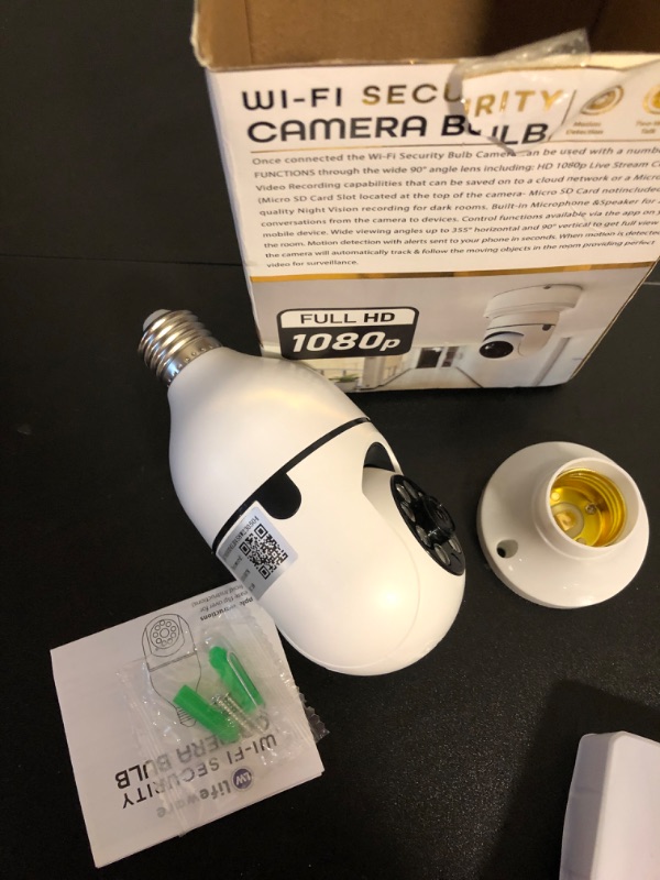 Photo 2 of Light Bulb Camera - Indoor Camera with Motion Detection, WiFi Camera, Live-Stream & Recording - 360 Camera, 2 Way Audio, Indoor Security Camera, Pet Camera - Baby Camera Monitor