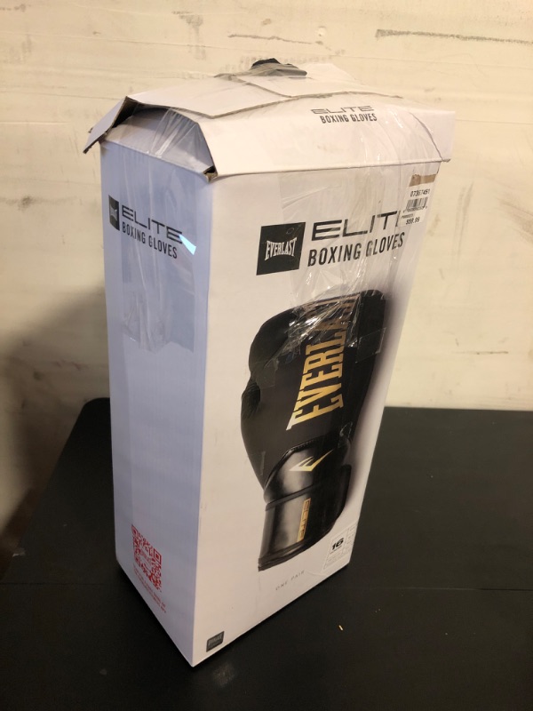 Photo 3 of Everlast Elite 2 Boxing Gloves 16oz Black/Gold